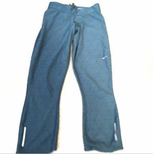 NIKE Dri-Fit Cropped Running Tights - XS green/teal geometric print